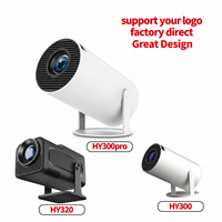 Projecteur de films portable HY300 Pro Android 11, 2 Go de RAM, 16 Go de ROM, 160 lumens ANSI, compatible 4K, mini cinéma maison pour chambre à coucher