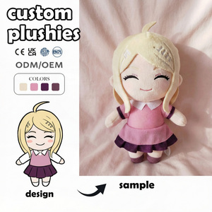 Fabricant de jouets en peluche personnalisés : Poupée fille en robe florale de dessin animé, Merchandising de streamer virtuel, Jouets en peluche crabe pour enfants, Personnalisé - Product Image 3