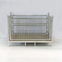 Palette pliable portative de conteneur de maille de cage de fil de fer avec les roues d'expédition en métal pour l'entrepôt et le stockage