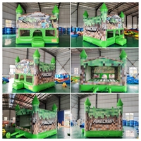 Château gonflable certifié CE Minecraft 13x13 pieds pour fêtes d'anniversaire d'enfants et locations événementielles