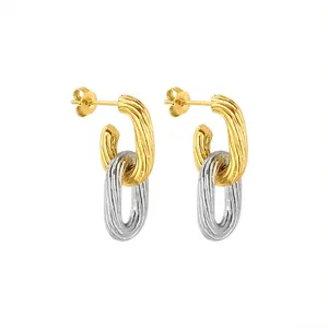 LD Free Sample Copper Alloy Stainless Steel 14K Gold Earring Jewelry A M Zon Ali E Commodity flea market supplier