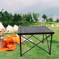 Table de camping pliable légère et moderne en aluminium avec pieds télescopiques, mini table de cuisine portable pour l'extérieur