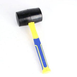 ด้ามจับไฟเบอร์ ค้อนยางสีดำ หน้ากลม กันกระแทก สำหรับติดตั้งกระเบื้อง เครื่องมือ DIY - Product Image 4