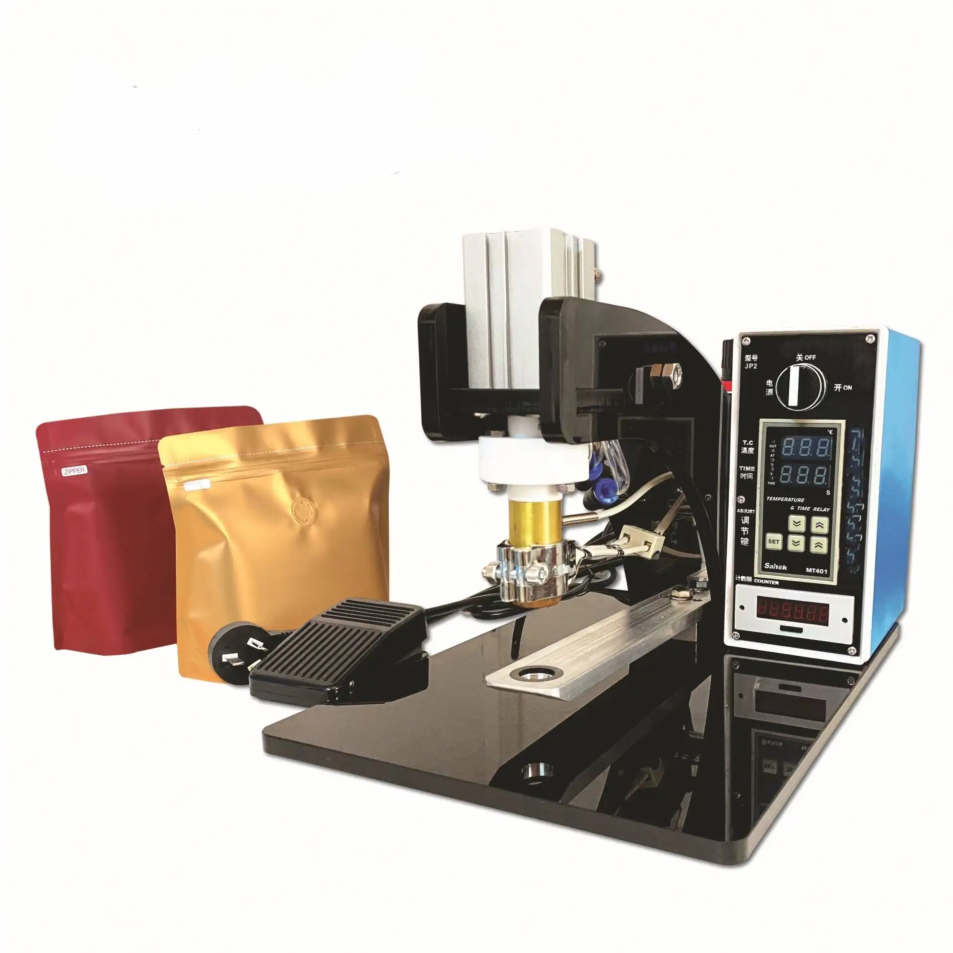 Máquina semiautomática de válvula de bolsa de café Válvula de desgasificación de café unidireccional Máquina de fijación de válvula de embalaje de bolsa
