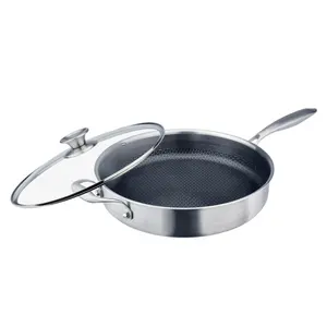 Quality Guaranteed Non-Stick Frying Pan Stainless Steel Frying Pan With Lid For Home Use