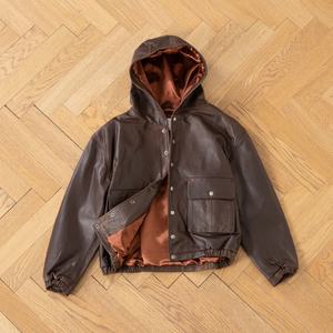 เสื้อแจ็คเก็ตหนัง PU คุณภาพสูง น้ำหนักปานกลาง สไตล์ลำลอง แต่งดีเทลขาดๆ แบบโอเวอร์ไซส์ สำหรับผู้ชาย ขายส่ง - Product Image 6