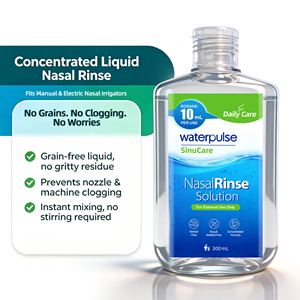 Waterpulse 300 mL Soluzione Salina Concentrata per Lavaggio Nasale Senza Intasamenti e Senza Sedimenti Adatta per Tutti i Tipi di Irrigatori Nasali per Lavaggio Quotidiano del Naso - Product Image 1