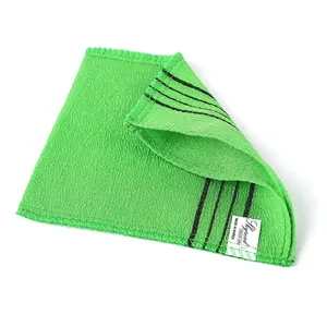 Korea Green Black Stripe 150D Single Viscose Body Towel Cleaning Body Scrub Bath Glove Exfoliating Bath Mitt