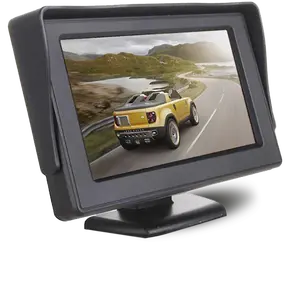 工厂流行的4.3英寸TFT汽车桌监视器DVD视频2路AV高解决方案摄像机超薄停车倒车监视器