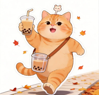 Autocollants personnalisés avec logo chat kawaii, autocollants mignons en vinyle découpé, imperméables, pour la décoration de bouteilles, ordinateurs portables, tasses, bagages