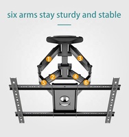Support mural TV P6 en gros, capacité de charge 55 kg, bras articulé double, base TV pivotante, support VESA 600x400mm pour appareil TV