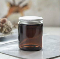 Bernsteinfarbene Glas-Kerzengläser mit Silberdeckel Großhandel Kerzenbehälter Großpackung für Heimdekoration Aromatherapie Handwerk
