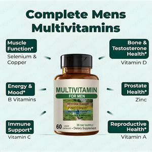 วิตามินรวมสำหรับผู้ชาย อาหารเสริม 60 แคปซูล 24 วิตามิน แร่ธาตุ สุขภาพต่อมลูกหมาก ฟังก์ชั่นกล้ามเนื้อ พลังงาน สนับสนุนภูมิคุ้มกัน - Product Image 4
