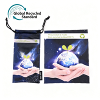 Bestclean - Chiffonnette en microfibre RPET recyclé pour lunettes et lunettes de soleil, pochette à cordon, vente en gros usine et personnalisation du logo disponible