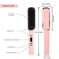 Peigne Lisseur Électrique Amélioré à Ions Négatifs, Brosse Chauffante Lissante pour Cheveux Épais et Bouclés