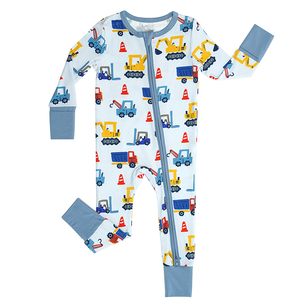 Erkek Bebek Tulumu Toptan Özel Baskılı Çift Fermuarlı Uzun Kollu Sonbahar Tulumu Bebek Romperi Bambu Pamuk Yeni Doğan Bebek Kıyafetleri - Product Image 1