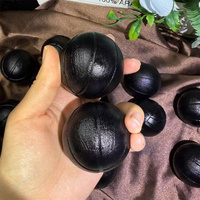 Sphère de basket-ball en obsidienne noire de haute qualité sculptée naturelle en gros pour la décoration de la maison