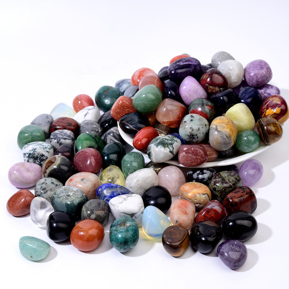 Оптовая продажа, натуральные кристаллы, лечебные опущенные камни, полированные смешанные кристаллы, барабанные камни