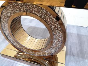 Factory Custom Modern Luxury Glass Crystal <strong>Gold</strong> <strong>Console</strong> <strong>Table</strong> with Mirror - Product Image 4