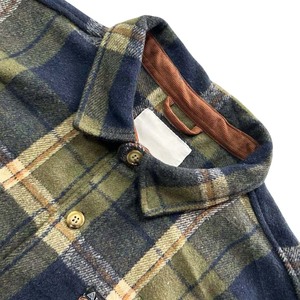 <span class=keywords><strong>Giacca</strong></span> da uomo in flanella <span class=keywords><strong>verde</strong></span> per l'inverno calda primavera OEM/ODM due tasche con Logo frontale in poliestere - Product Image 3