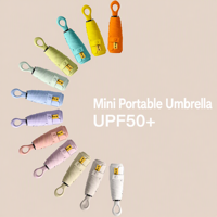 Parapluie à six baleines de la série Macaron, avec poignée à petite boucle annulaire, résistant aux intempéries, en caoutchouc noir, pare-soleil, 50 % de réduction