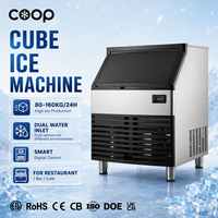 Machine à glaçons commerciale 160 kg par jour, acier inoxydable 304, nettoyage automatique, pour hôtel, restaurant et café