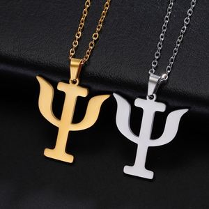Collier Symbole PSI Myshape, Pendentif Lettre Grecque Alphabet, Symbole Psychologie Psychiatrie Médical, Bijoux en Acier Inoxydable - Product Image 1