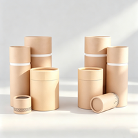 Boîte cylindrique ronde de luxe personnalisée pour café et thé, emballage en tube de papier kraft de qualité alimentaire avec fenêtre