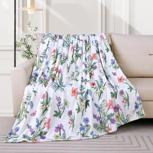 Floral Flannel Blanket <b>Throw</b> Blanket Nap Blanket Fade Resistant Lightweight <b>for</b> Bed Sofa <b>Couch</b> Custom Print Bulk Wholesale - Product Image 4