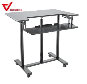 V-mounts SpaceErgo Ergonomic Height Adjustable Stand up Office Desk with Keyboard Tray for School Hotel Workshop Made Aluminum