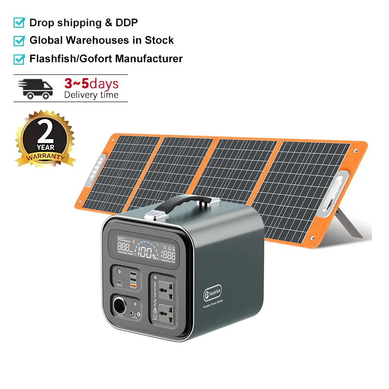 Sistema de energía Solar de 600 vatios, generador solar de emergencia, batería recargable de acampada para exteriores, estación de energía portátil de 600 W