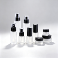 Botol Serum Perawatan Kulit Kaca Buram Mewah 100ml dengan Pompa dan Tutup Ulir, Set Botol Kosmetik, Wadah dan Kemasan
