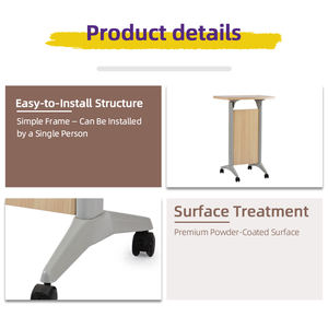 Pupitre de conférence mobile réglable en hauteur, table de réception pour enseignants et bureaux - Product Image 2