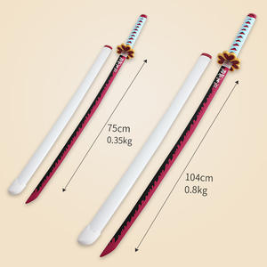 Gran oferta <span class=keywords><strong>de</strong></span> Tiktok, espadas <span class=keywords><strong>de</strong></span> madera Katana Demon Slayer, Cosplay con soporte para cuchillo, adornos Demon Slayer Katana - Product Image 3