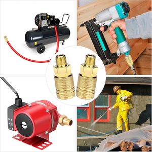 2 пары 1/4 "NPT M-Style высокопоточные латунные быстросоединительные фитинги для воздушных шлангов новые промышленные соединители для воздушных компрессоров OEM - Product Image 5