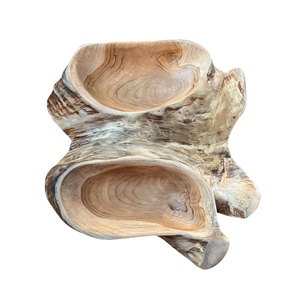 Service de table en teck, vaisselle en bois de teck WTH030, racine de teck, artisanat en bois massif, finition naturelle antique pour une salle à manger élégante - Product Image 1