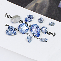 Haute Qualité Point Retour Verre Strass Lumière Saphir Couleur Fantaisie Pierres En Gros En Vrac Cristal Perles Bijoux Diy Accessoires