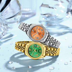 Nibosi 2681 Relojes de lujo para niñas Reloj dorado de acero inoxidable para mujer Reloj de cuarzo de moda con correa de acero para mujer - Product Image 3