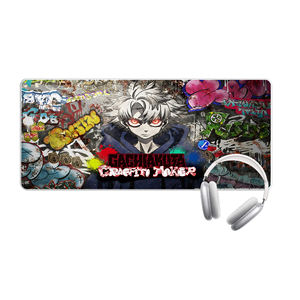 Alfombrilla de Ratón XXL para Juegos, Diseño de Anime y <span class=keywords><strong>Manga</strong></span>, Arte Oscuro, Alfombrilla de Escritorio Extendida Antideslizante, Duradera, Monocromática, Ojo Rojo, para PC - Product Image 5