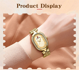 Relojes REWARD, Nuevos Relojes Impermeables para Mujer, Diseño Elíptico Elegante, Diamantes de Lujo, Reloj Casual de Negocios para Mujer 21058L - Product Image 5
