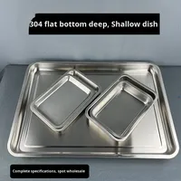 Yolecen Verdickte rechteckige Edelstahl platte für Restaurant küche Dämpfender Reis BBQ Food Tray Flache Backformen