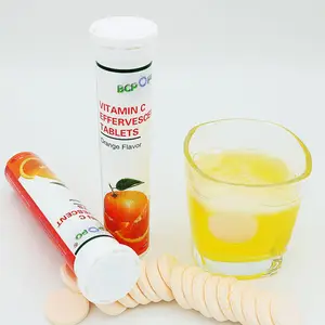 定制自有品牌最佳销售免疫增强剂补充橙色100% 天然维生素c泡腾片