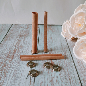 ไส้เทียนไม้แบบกลวงทรงกลมไร้ควันพร้อมฐานโลหะ สำหรับทำเทียน DIY ราคาขายส่ง - Product Image 1
