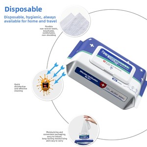 Lingettes antiseptiques à 75 % d'alcool, vente en gros, emballées individuellement, 80 lingettes jetables, lingettes humides hygiéniques et désinfectantes - Product Image 1
