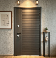 Porte de sécurité en acier russe durable avec barrière thermique, finition acier, anti-humidité, revêtement poudré pour villa et appartement modernes