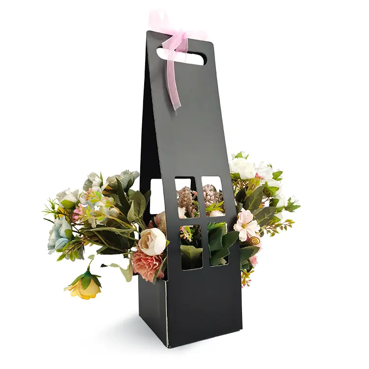 Forniture fiorista Decorazione Bouquet di Trasporto A Mano Del Fiore Scatola di Imballaggio Fiorista Regali di Nozze di Carta Pieghevole Portatile Box Fiore