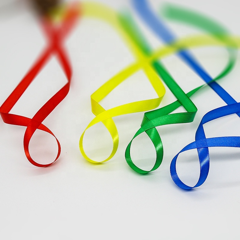 Silk Manufacturer OEM LOGO Custom Satin Ribbon 4 CM 2CM 1CM Polyester Tape for Lanyard or Packing or Gift Wrap Image 4