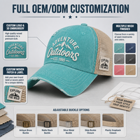 Casquette de baseball trucker personnalisée bicolore délavée à 6 panneaux, non structurée, avec dos en maille et détails usés et déchirés pour hommes et femmes OEM ODM