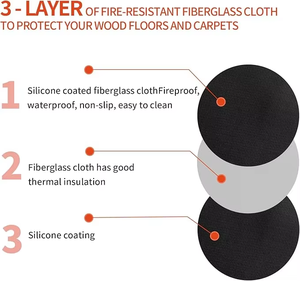 Tapis résistant aux hautes températures, facile à nettoyer et réutilisable, tapis ignifuge souterrain pour cheminées - Product Image 4