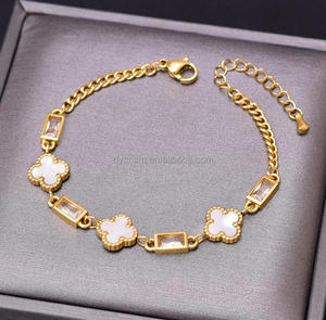 Waterproof Zircon Bracelet 18k Gold Plated <strong>Stainless</strong> <strong>Steel</strong> Titanium <strong>Steel</strong> Roman Bracelet Tarnish Free <strong>Jewelry</strong> Women Bracelet - Product Image 3